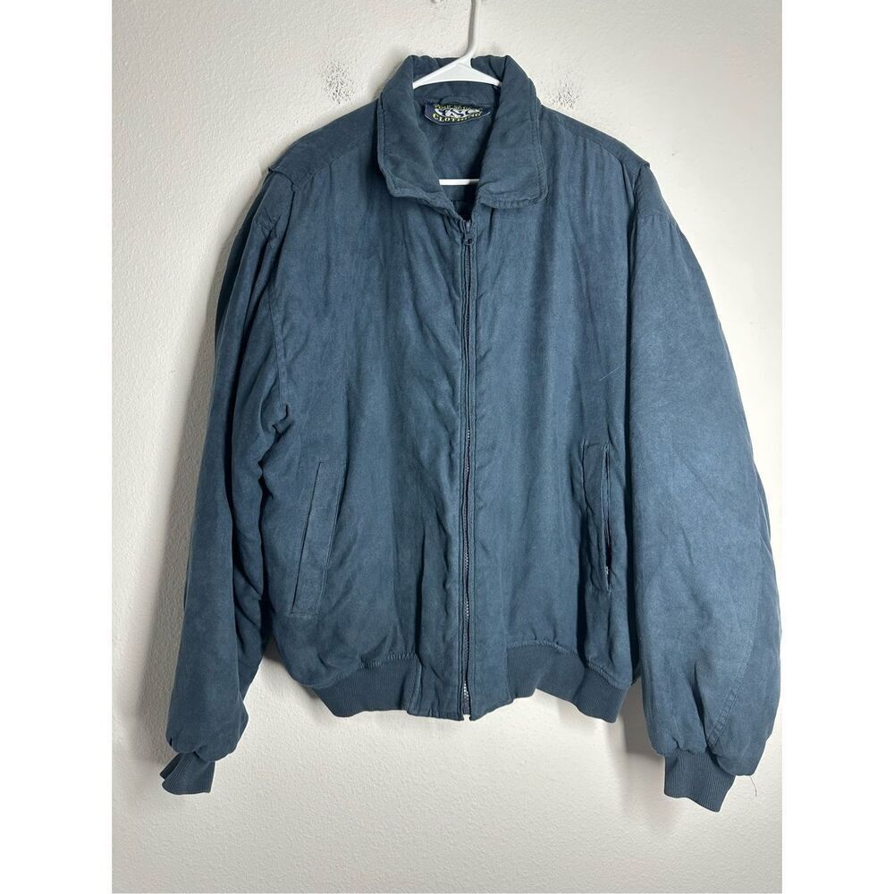 Vintage FSC Clothing Full Zip Lined Windbreaker Jacket Navy Blue Size XL